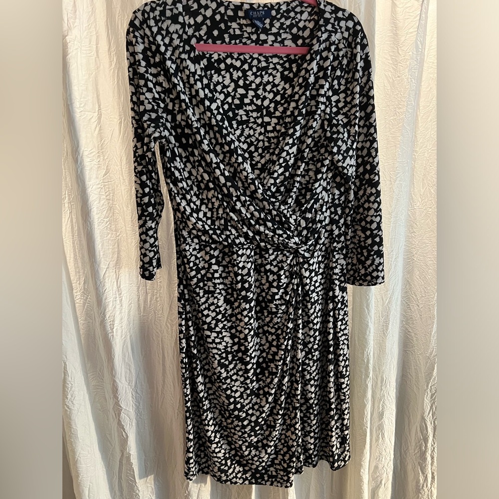 CHAPS faux wrap dress